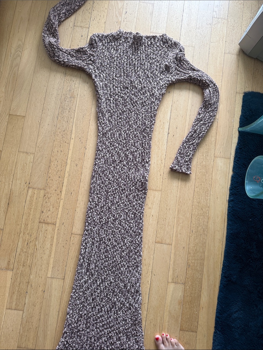 Chunky Marled Brown Knit Women’s Sweater Dress